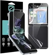 ZUSLAB Screen Protector for Galaxy Z Flip 5 Screen Protector Premium Quality Edge to Edge High Definition Flexible TPU Film for Samsung (2023) (Full Set)