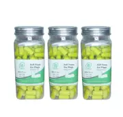 3x Ultra Soft Green Foam Earplugs 60+1 Pairs, 38dB SNR Noise Reduction by Lysian