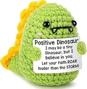 Mini Dinosaur Inspirational Gift Easter Basket Stuffers for Teens Handmade Crochet Animals Dino Cute Birthday Coworker Friend College Student Easter Egg Stuffers Graduation Motivational Decor