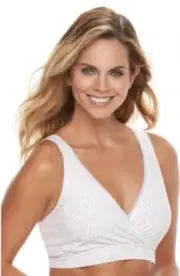 Playtex XL White Criss-Cross Opening Nursing Comfort Sleep Bra NWT