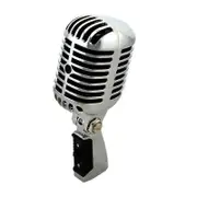 Professional Wired Vintage Classic Microphone Good Quality Dynamic Moving Coil Mike Deluxe Metal Voc silver