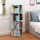 intexca 4 Tier 360° Rotating Stackable Shelves Bookshelf Organizer tool-free BL