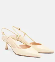 [Gianvito Rossi] Gianvito Rossi Ascent 55 leather slingback pumps AU 4 white