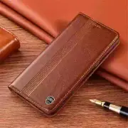 Genuine Leather Flip Case fr iPhone 15 16 Pro Max Oil Wax Card Slot Holder Cover