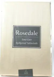 1 Ct Benson Mills Rosedale Easy Care Spill Proof Table Cloth 70 in Round Cream