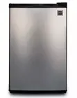 RCA 4.5 CU FT MINI FRIDGE IN BLACK W/ STAINLESS STEEL DOOR & TOP DRAWER FREEZER