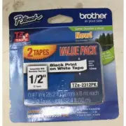 Brother P-Touch TZ Standard Adhesive Laminated Labeling Tapes (2 Pack)