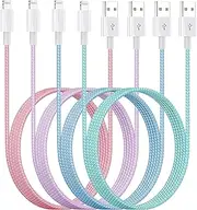 [Apple MFi Certified] 4Colorful Lightning Cable [4-Pack 6ft] iPhone Charger Nylon Braided USB Charging Cord for iPhone 11Pro MAX Xs XR X 8 7 6S 6 Plus SE 5S 5C Multi Color