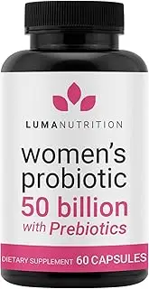 Luma Nutrition Probiotics for Women with Prebiotics - 50 Billion CFU - Formulated for Digestive, Immune & Feminine Support - 60 Capsules