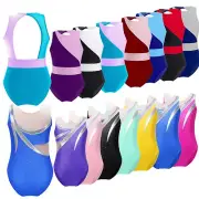 Kids Girls Unitard Jumpsuit Ballet Dance Gymnastics Leotard Costumes Dancewear