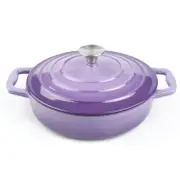 Enameled Cast Iron Cookware Casserole Braiser Pan, Round CastIron Skillet lid for Oven