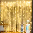 Window Curtain String Lights, 300 LED 8 Lighting Modes Fairy Copper Light with R