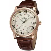 Watches Brown Leather Unisex Watch