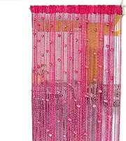 CLSSLVVBN Floral Encrypted Door Curtains Polyester Yarn and Silver Thread Finished Door Curtains Rose Thread Curtains, Rose red