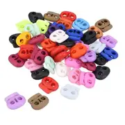 0.9x0.8 Cord Locks Assorted, 50 Pack Double Hole Spring End Toggle Stopper