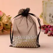 Organza Bags 20x30cm Black Custom Jewelry Bag 50pcs/Lot Drawstring Gift Pouches
