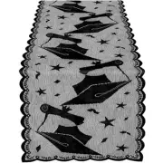 Graduation Table Runner, Black Lace Table Runner, 2025 Graduation Party 1pcs