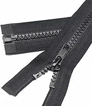 YaHoGa Pack of 2 68 cm Plastic zips, 5 mm, Separable, Zip for Jackets, Black (68 cm)