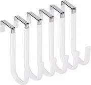 6-Pack Over The Door Hooks Door Hangers Hooks with Rubber to Prevent Scratches, Heavy Duty Organizer Hooks. They can be Used for Hanging Clothes, Towels, Hats, Coats, Bags, etc.White