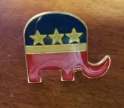 Vintage Elephant Lapel - Hat Pins Republican Party GOP Red White Blue Stars