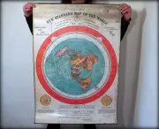 FLAT EARTH: XL PVC POSTER PRINT - Gleasons New Standard Map Of The World 1892