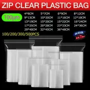100-500x 19 Sizes Zip Lock PE Clear Plastic Bags Thick Resealable Ziplock BULK