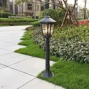 Outdoor lamp Rustic Black Lawn Floor Torch Lights Courtyard High Pole Street Column Lamp Outdoor Lamp Post Lights IP55 Waterproof Aluminum Glass Pilla