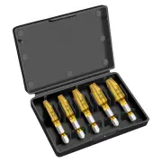 2Set 5Pcs/Set Golden Damaged Screw Extractor Drill Bits Guide Set Broken Speed Out Stud Stripped Remover Tool