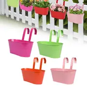 Hanging Bucket Planter Farmhouse Hanging Flower Pots Wall Mount Planters with Detachable Hooks Home Decor