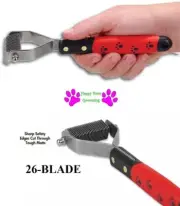 PRO PET GROOMING 26 Blade COAT STRIPPER RAKE Dog Cat Hair Mat King Breaker Tool