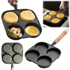 Wooden Handle Egg Pancake Maker 4-Hole Egg Burger Mold Pancake Pan Kitchen