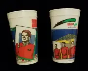 SET of TWO CUPS Star Trek IV: The Voyage Home 1986 Stop N Go Glow in the Dark!