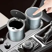 2PCS Press to Open Indigo Car Trash Can Bin with Lid and 2PCS Car Seat Hooks, Portable Auto Garbage Can Mini Car Accessories Trash Bin Car Dustbin Organizer Container for Vehicle Office Home