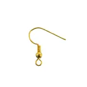 Gold Tone Ear Wires Coil and Bead (50)