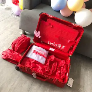 Rimowa日默瓦 Supreme x Rimowa聯名經典配色拉桿箱登機箱行李箱 簡約時尚大咖同款 多尺寸選擇 附購證