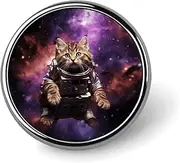 [FZMVSQH] A Cat in Outer Space Printed Round Button Pin Badges Metal Pinback Buttons 1 Inch Pins for Hat Shirt Clothing Bags Decoration, Circular, Aluminum, Circular, Aluminum