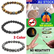 Triple Protection Smoking Cessation Bracelets 8MM Magnet Anti Smoke Bracelet AUS