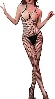 [Generic] Negligee Plus Size Sexy Lingerie Three Points Passion Tight Stockings Tearable Sexy Net Clothes Set Lingerie for Women Plus Size with Sleeve