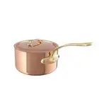Mauviel M'Heritage M'200 B Copper Sauce Pan With Lid, Brass Handle, 2.6-Qt