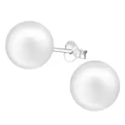 Sterling Silver and Pearl Stud Earrings