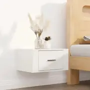 Wall-mounted Bedside Cabinet High Gloss White 50x36x25 cm