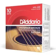 10 Pack D'Addario EJ17-10P Medium Acoustic Guitar Strings Phosphor Bronze 13-56