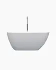Freestanding Bath 1500 Acrylic White Asymmetrical Egg Shaped Modern Bathtub NEW