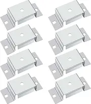 8 Pcs Stainless Steel Trailer Stake Pocket Straight Trailer Stake Pocket Brackets Utility Metal Trailer Stake Pocket Studs for Mounting, Fit 2 x 4 Lumber Uprights Steel Stake Posts, 3/8 Inch (Silver)