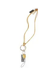 DYRBERG/KERN Gold Leather Yellow Pendant Gold Plated Celesse Necklace 18"