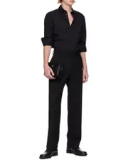 Dolce Gabbana Straigh Leg Turn-Up Hem Trousers IT52,IT50,IT48,IT46 Black