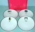 Kate Spade Lenox Concord Square 6" Round Tidbit Plates 4 PC. 'Cause a Stir' New