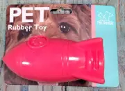 Vivitar Pet Genius Pet Rubber Toy - Pinkish/Red Rocket - NEW
