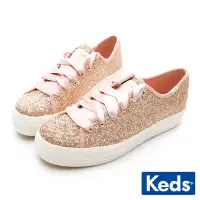 在飛比找Yahoo奇摩購物中心優惠-Keds x kate spade 閃耀亮片緞帶厚底休閒鞋-