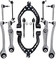 Front Upper Lower Control Arms Tie Rod End Link 12pcs Set Kit Compatible With Tesla Model S 2013 2014 2015 2016 2017-2022